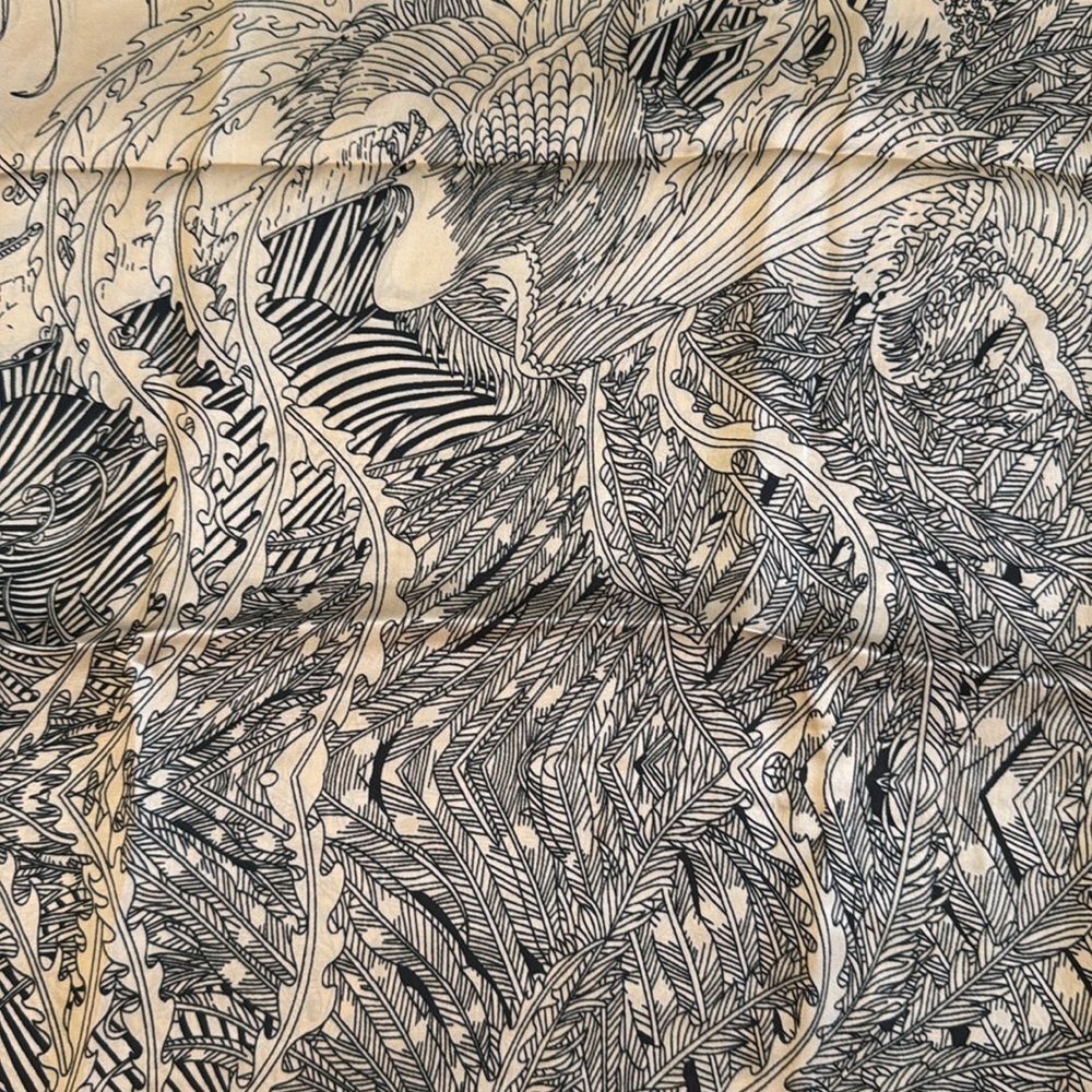 Colorblock Vine Print Scarf NWT - Picture 5 of 6